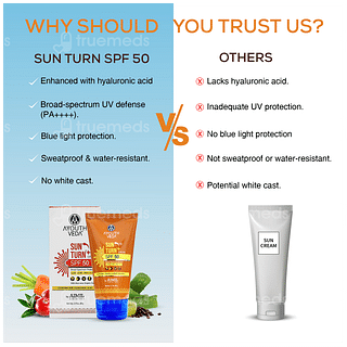 Ayouthveda Sun Turn + Spf 50 Pa++++ Cream 60gm