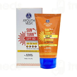 Ayouthveda Sun Turn + Spf 50 Pa++++ Cream 60Gm