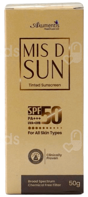 Mis D Sun Spf50 Pa+++ Tinted Sunscreen 50Gm