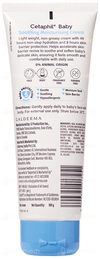Cetaphil Baby Soothing Moisturising Cream 100gm