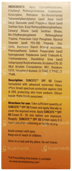 Suncote Spf 50+ Pa++++ Matte Finish Cream 50gm