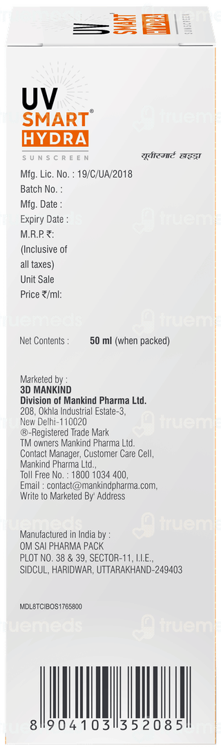 Uvsmart Hydra Spf 50+ Pa++++ Sunscreen 50ml