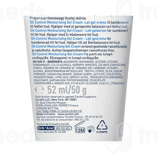 Cerave Hydratant Oil Control Gel Cream 52ml