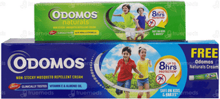Odomos Non Sticky Mosquito Repellent Cream 100gm With Odomos Natural Cream 23gm Free