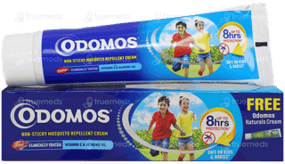 Odomos Non Sticky Mosquito Repellent Cream 100gm With Odomos Natural Cream 23gm Free