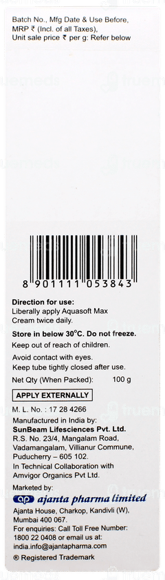 Aquasoft Max Intense New Moisturizing Cream 100gm