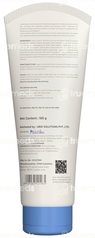 Lipidz Baby Moisturizing Cream 100gm