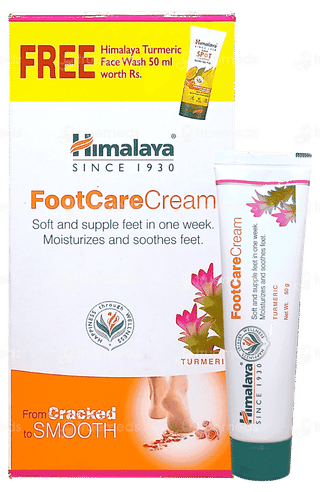 Himalaya Footcare Cream 50Gm With Himalaya Turmeric Face Wash 50Ml Free