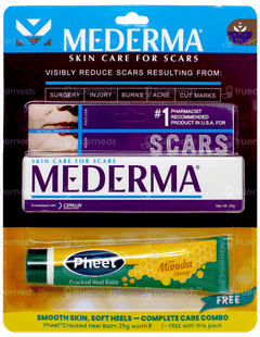 Mederma Skin Care For Scars Cream 20Gm With Pheet Cracked Heel Balm 25Gm Free