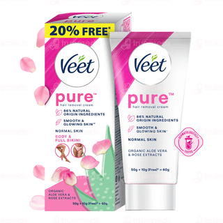 Veet Pure Normal Skin Body & Full Bikini Hair Removal Cream 50Gm + 10Gm Free