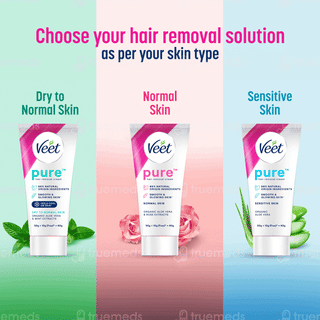 Veet Pure Normal Skin Body & Full Bikini Hair Removal Cream 50Gm + 10Gm Free