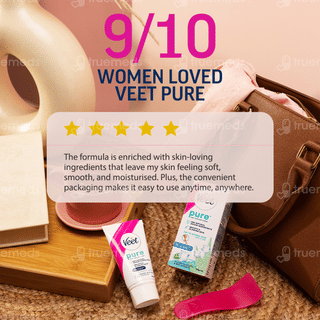 Veet Pure Sensitive Skin Body & Full Bikini Hair Removal Cream 50Gm + 10Gm Free
