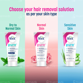 Veet Pure Sensitive Skin Body & Full Bikini Hair Removal Cream 50Gm + 10Gm Free
