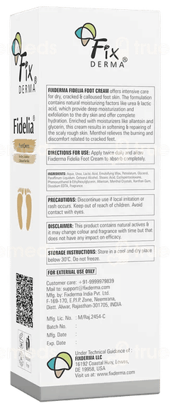 Fixderma Fidelia Foot Cream 75Gm
