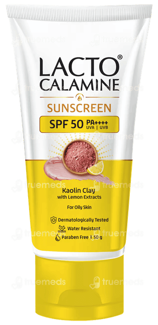 Lacto Calamine Kaolin Clay With Lemon Extracts Spf 50 Pa++++ Sunscreen 50Gm