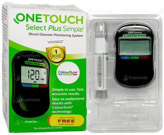 One Touch Select Simple Blood Glucose Monitoring System With 10 Strips Free