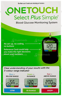 One Touch Select Simple Blood Glucose Monitoring System With 10 Strips Free