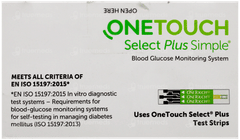 One Touch Select Simple Blood Glucose Monitoring System With 10 Strips Free