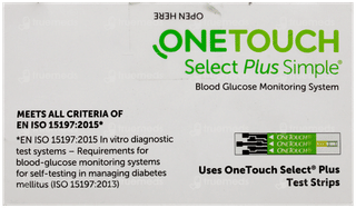 One Touch Select Simple Blood Glucose Monitoring System With 10 Strips Free