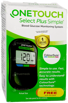One Touch Select Simple Blood Glucose Monitoring System With 10 Strips Free