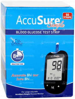 Accusure Simple Blood Glucose Test Strips 50