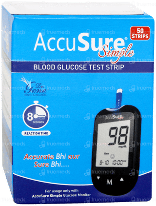 Accusure Simple Blood Glucose Test Strips 50
