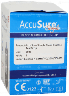 Accusure Simple Blood Glucose Test Strips 50 Accusure Simple Blood Glucose Test Strips 50