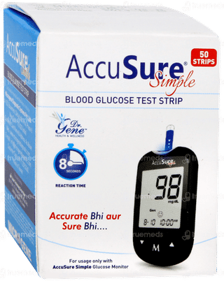 Accusure Simple Blood Glucose Test Strips 50
