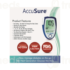 Dr Gene Accusure 3Rd Generation Blood Glucose Monitoring System 25 Strip Free 1
