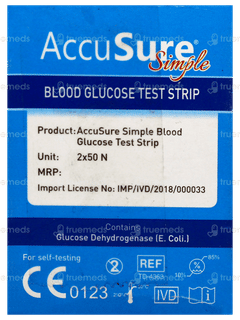 Accusure Simple Blood Glucose Test Strip 100