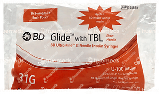 Bd Insulin Syringes With Bd Ultra Fine Needle 100u 31g 6mm 10