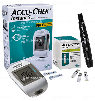 Accu Chek Instant S Blood Glucometer 10 Test Strips Free Kit 1