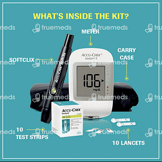 Accu Chek Instant S Blood Glucometer 10 Test Strips Free Kit 1