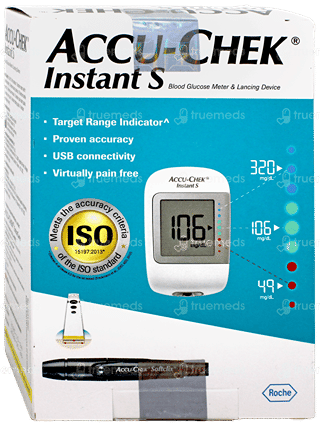 Accu Chek Instant S Blood Glucose Meter Kit 1 With 10 Test Strips Free