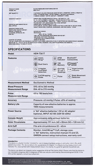 Omron White Hem 7361t Blood Pressure Monitor 1