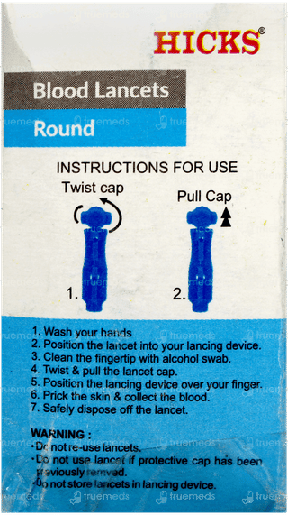 Hicks Round Blood Sterile Lancets 100