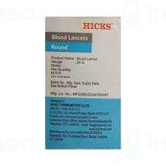 Hicks Round Blood Sterile Lancets 100