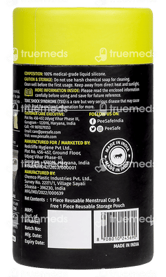 Pee Safe Reusable Menstrual Cup With Medical Grade Silcone For Women Small