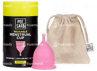 Pee Safe Reusable Menstrual Cup With Medical Grade Silcone For Women Medium