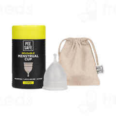 Pee Safe Reusable Menstrual Cup With Medical Grade Silcone For Women Large