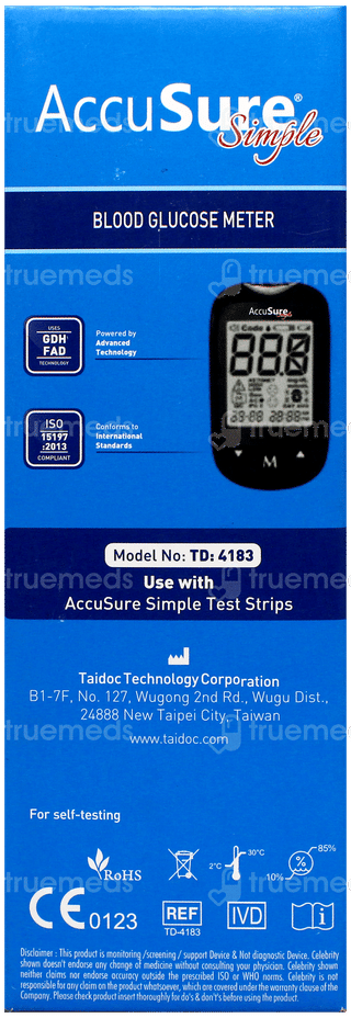Accusure Simple Blood Glucose Monitoring System 1