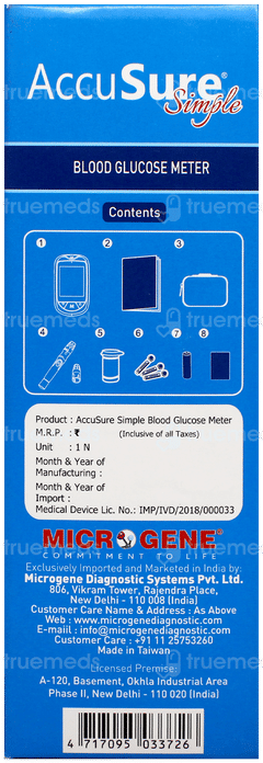 Accusure Simple Blood Glucose Monitoring System 1