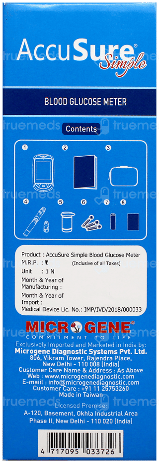 Accusure Simple Blood Glucose Monitoring System 1