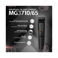 Philips Mg3710/65 9 In 1 Multi Grooming Kit Black 1 Philips Mg3710/65 9 In 1 Multi Grooming Kit Black 1