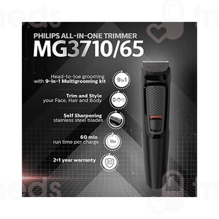 Philips Mg3710/65 9 In 1 Multi Grooming Kit Black 1