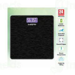 Healthgenie 3378 Brushed Black Electronic Digital Weighing Machine 1