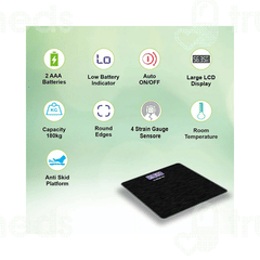 Healthgenie 3378 Brushed Black Electronic Digital Weighing Machine 1