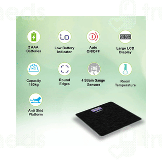 Healthgenie 3378 Brushed Black Electronic Digital Weighing Machine 1