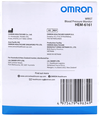 Omron Hem 6161 White Fully Automatic Wrist Blood Pressure Monitor Machine 1