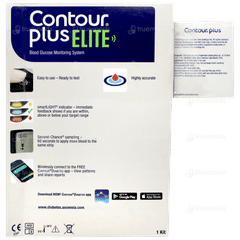 Contour Plus Elite Blood Glucose Monitoring System With Test Strips 25 Free